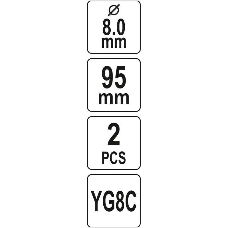 Centro grąžtai YT-43990 laikikliams 2vnt. 2