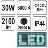 COB LED lempa su judesio davikliu 30W su diodu, 2100LM 2