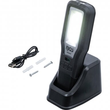COB-LED darbo lempa sulankstoma su įkrovimo stotele COB-LED darbo lempa sulankstoma su įkrovimo stotele
