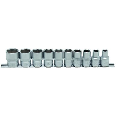 Colinių galvučių rinkinys 1/2", 6-kampės, 3/8" - 15/16", 10 vnt.