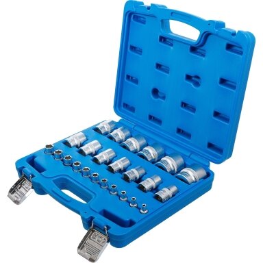 Colinių galvučių rinkinys 1/4"+1/2" 24vnt. Colinių galvučių rinkinys 1/4"+1/2" 24vnt.
