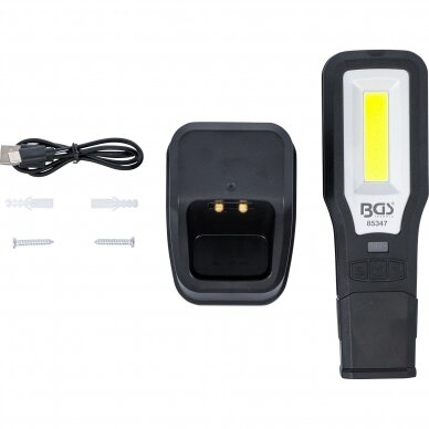 COB-LED darbo lempa sulankstoma su įkrovimo stotele 4