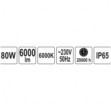 COB LED lempa 80W su diodu, 6000LM COB 4