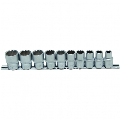 Colinių galvučių rinkinys 1/2", 12-kampės, 3/8" - 15/16", 10 vnt. Colinių galvučių rinkinys 1/2", 12-kampės, 3/8" - 15/16", 10 vnt.