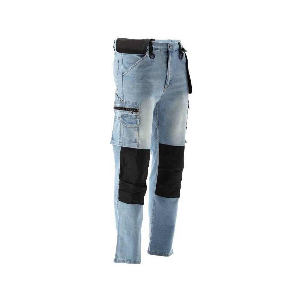 Darbinės kelnės elastiniai džinsai mėlyni L/XL dydis 2 Darbinės kelnės elastiniai džinsai mėlyni L/XL dydis 2