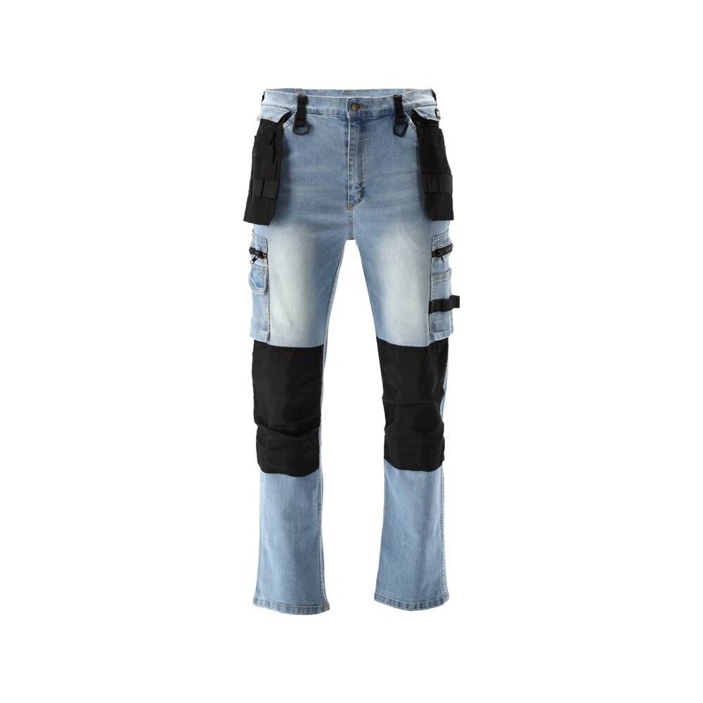 Darbinės kelnės elastiniai džinsai mėlyni L/XL dydis 3 Darbinės kelnės elastiniai džinsai mėlyni L/XL dydis 3