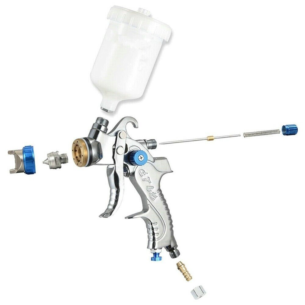 Dažymo pistoletas su aksesuarais HVLP 600cm³.Ø 1.4mm. Ø 1.7mm. Ø 2.0mm. 9 Dažymo pistoletas su aksesuarais HVLP 600cm³.Ø 1.4mm. Ø 1.7mm. Ø 2.0mm. 9