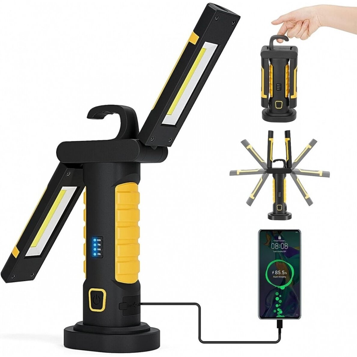 Darbo lempa akumuliatorinė - COB chip + CREE XPG - 2 COB - 1200 lm