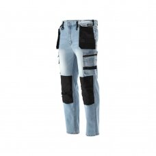 Darbinės kelnės elastiniai džinsai mėlyni L/XL dydis