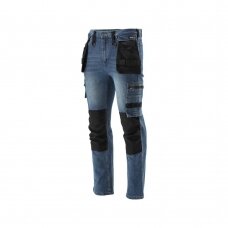 Darbinės kelnės elastiniai džinsai tamsiai mėlyni XL dydis