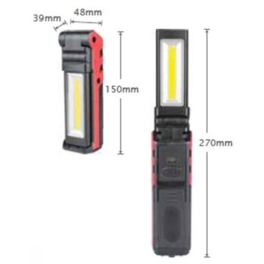 Darbo lempa akumuliatorinė - 2x3W LED - 200LM + 5W COB LED - 400LM Darbo lempa akumuliatorinė - 2x3W LED - 200LM + 5W COB LED - 400LM