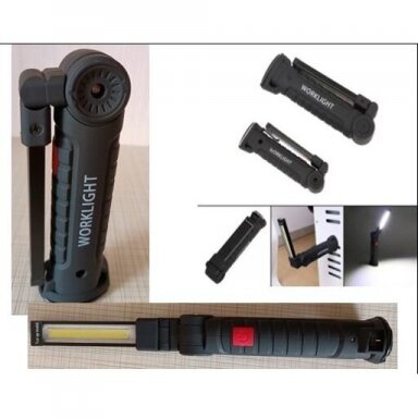Darbo lempa akumuliatorinė aluminis +ABS+Guma 3W COB, USB Darbo lempa akumuliatorinė aluminis +ABS+Guma 3W COB, USB