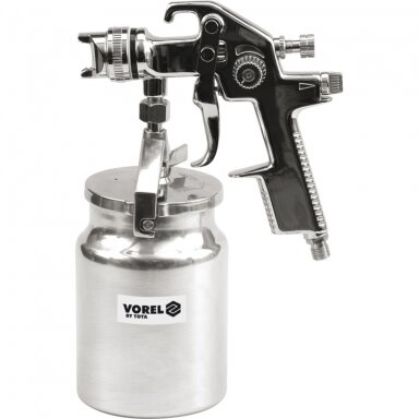 Dažymo pistoletas su apatiniu bakeliu HVLP 1000ml. Ø1.4mm.
