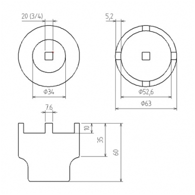 Dantyta gavutė pusašiams Mercedes M klasė, 3/4" 1 Dantyta gavutė pusašiams Mercedes M klasė, 3/4" 1