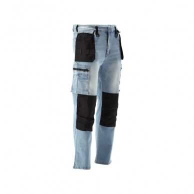 Darbinės kelnės elastiniai džinsai mėlyni L dydis 1
