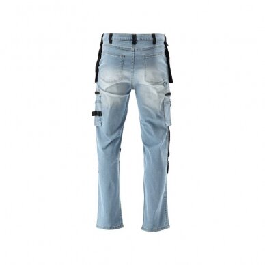 Darbinės kelnės elastiniai džinsai mėlyni L/XL dydis 4 Darbinės kelnės elastiniai džinsai mėlyni L/XL dydis 4