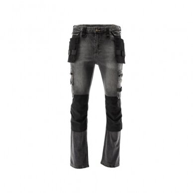 Darbinės kelnės elastiniai džinsai pilki XL dydis 4