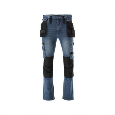 Darbinės kelnės elastiniai džinsai tamsiai mėlyni 2XL dydis 4