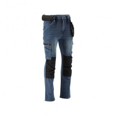 Darbinės kelnės elastiniai džinsai tamsiai mėlyni L/XL dydis 3