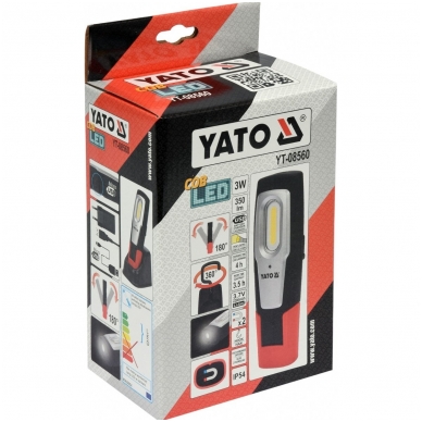Darbo lempa akumuliatorinė -3W COB, 350LM + 100LM 2 Darbo lempa akumuliatorinė -3W COB, 350LM + 100LM 2