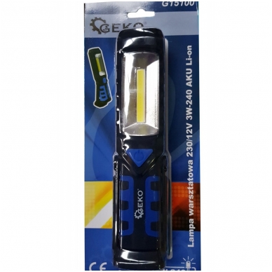 Darbo lempa akumuliatorinė COB LED 3W-240Lm Li-on 1