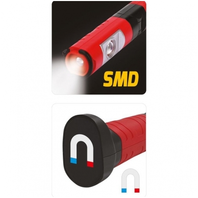 Darbo lempa akumuliatorinė lanksti - 5W COB, 500LM + 120LM 5 Darbo lempa akumuliatorinė lanksti - 5W COB, 500LM + 120LM 5