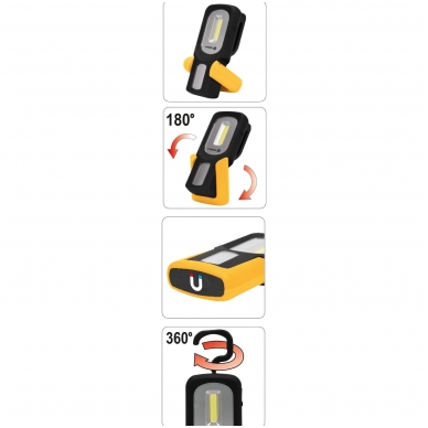 Darbo lempa akumuliatorinė Li-Ion COB LED 3W USB 6 Darbo lempa akumuliatorinė Li-Ion COB LED 3W USB 6