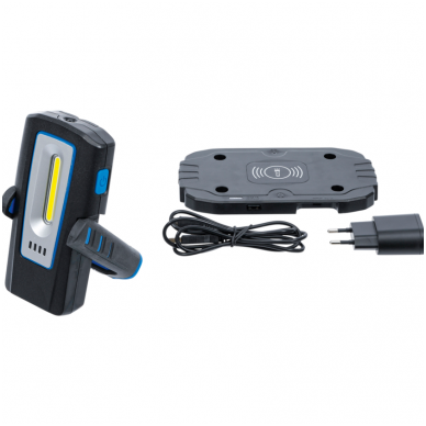 Darbo lempa COB LED su magnetu ir kabliu sulankstoma su belaidžio įkrovimo funkcija Darbo lempa COB LED su magnetu ir kabliu sulankstoma su belaidžio įkrovimo funkcija