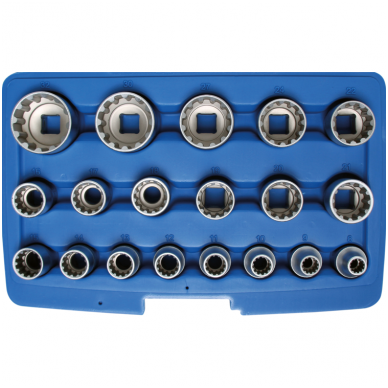 Daugiafunkcinių galvučių rinkinys 1/2", 19 vnt