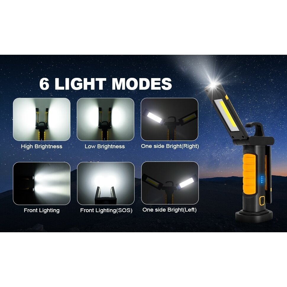 Darbo lempa akumuliatorinė - COB chip + CREE XPG - 2 COB - 1200 lm 10 Darbo lempa akumuliatorinė - COB chip + CREE XPG - 2 COB - 1200 lm 10
