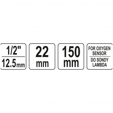 Deguonies jutiklio galvutė 150mm, (1/2") - 22mm, 4 Deguonies jutiklio galvutė 150mm, (1/2") - 22mm, 4