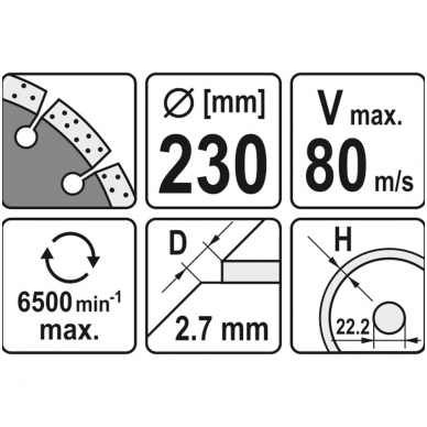 Deimantinis segmentinis pjovimo diskas 230mm 1