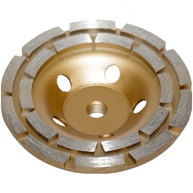 Deimantinis šlifavimo diskas lėkštės tipo M14x125mm., dviejų eilių