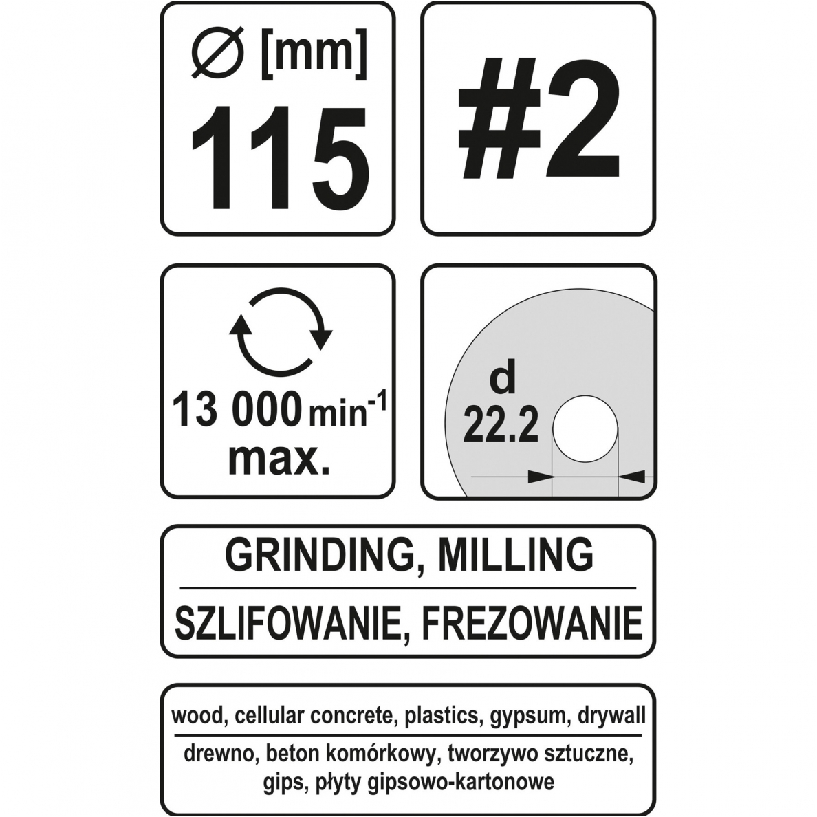 Diskas-freza medžiui 115mm, No2 3 Diskas-freza medžiui 115mm, No2 3