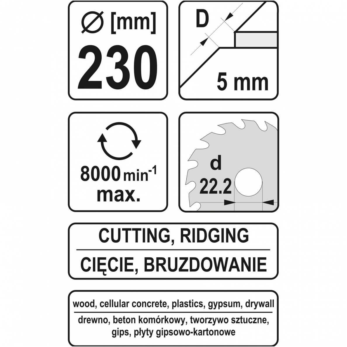 Diskas-freza medžiui 230mm 2 Diskas-freza medžiui 230mm 2