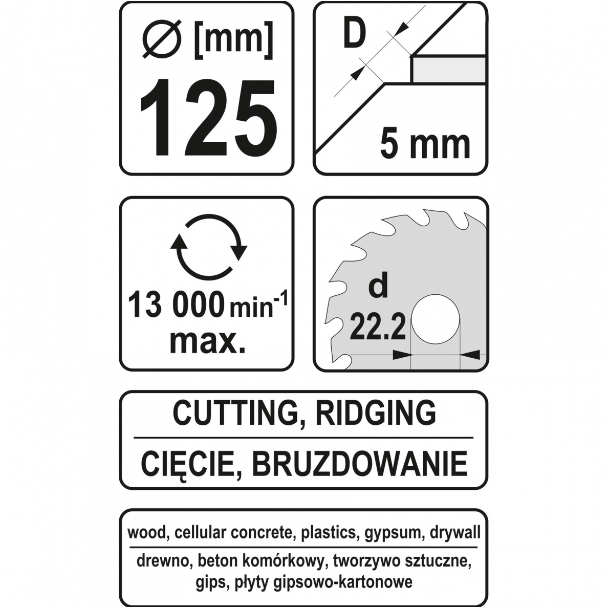 Diskas/freza medžiui 125mm 4 Diskas/freza medžiui 125mm 4