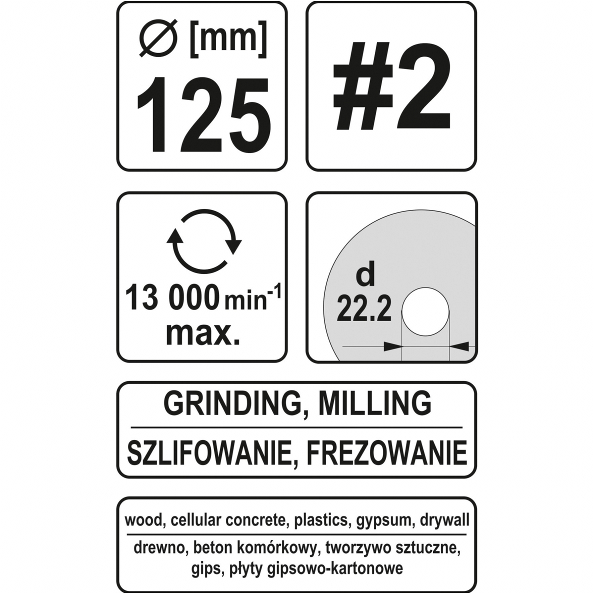 Diskas/freza medžiui 125mm, No2 3