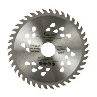 Diskas medžiui su skylėm 125mm x 40T x 22.2mm. Diskas medžiui su skylėm 125mm x 40T x 22.2mm.