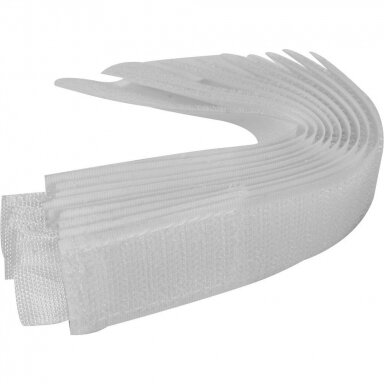Dirželiai laidams su velcro balti 150mm., 10vnt. Dirželiai laidams su velcro balti 150mm., 10vnt.