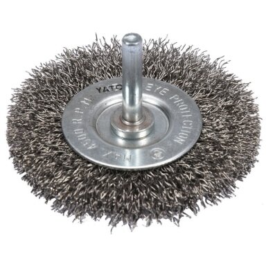 Diskinis šepetys su kotu nerūdijantis plienas INOX - 75mm. Diskinis šepetys su kotu nerūdijantis plienas INOX - 75mm.