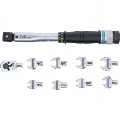 Dinamometrinis raktas su antgaliais 7-14mm, 6 - 30Nm, 1/4" 5 Dinamometrinis raktas su antgaliais 7-14mm, 6 - 30Nm, 1/4" 5