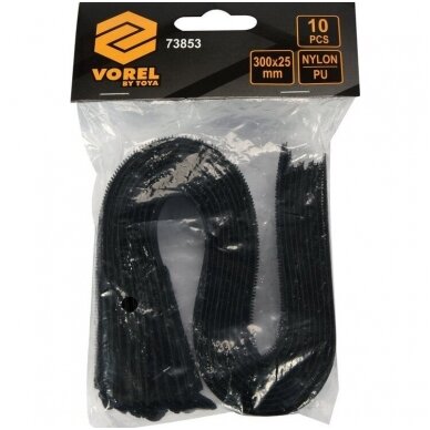 Dirželiai laidams su velcro, juodi 300mm.,10vnt. 1 Dirželiai laidams su velcro, juodi 300mm.,10vnt. 1