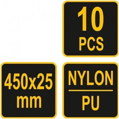 Dirželiai laidams su velcro, juodi 450mm., 10vnt. 2 Dirželiai laidams su velcro, juodi 450mm., 10vnt. 2