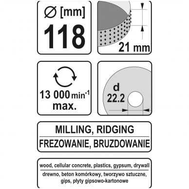 Diskas/freza medžiui 118mm 1 Diskas/freza medžiui 118mm 1