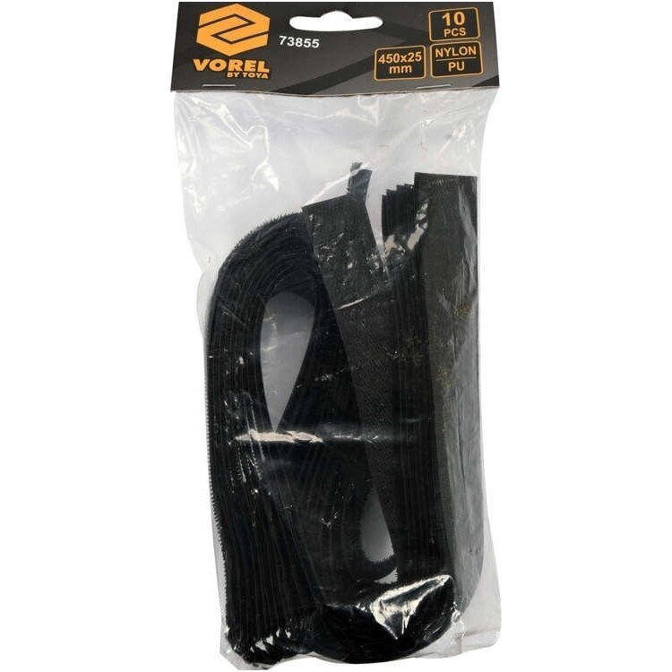 Dirželiai laidams su velcro, juodi 450mm., 10vnt. 1 Dirželiai laidams su velcro, juodi 450mm., 10vnt. 1