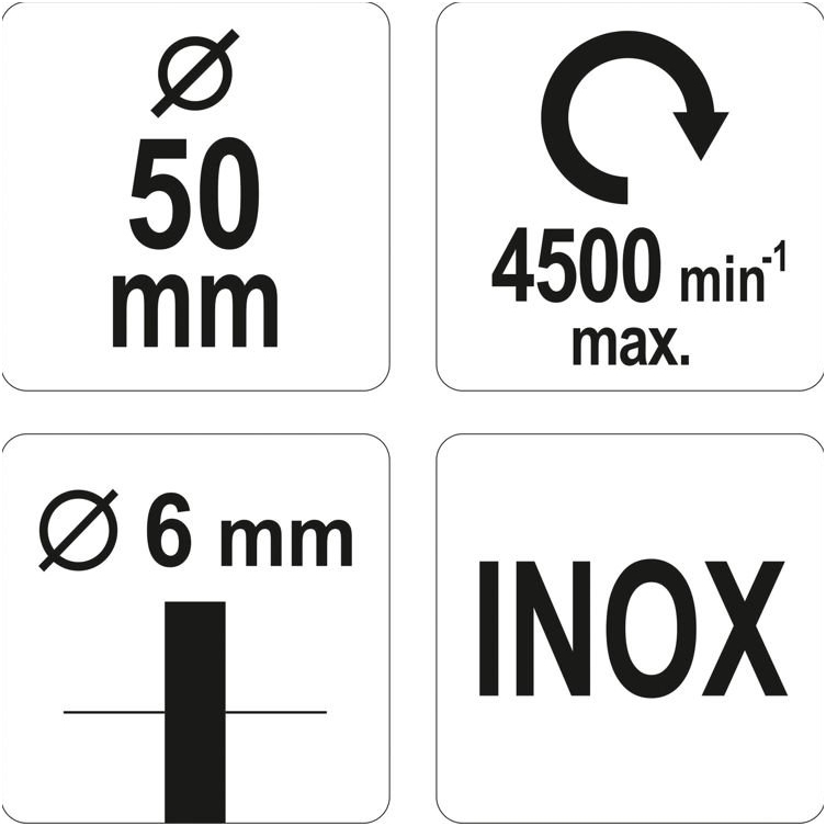 Diskinis šepetys su kotu nerūdijantis plienas INOX 50mm. 3