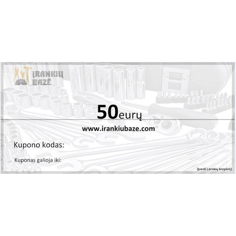 Dovanų kuponas 50 eurų vertės. Dovanų kuponas 50 eurų vertės.