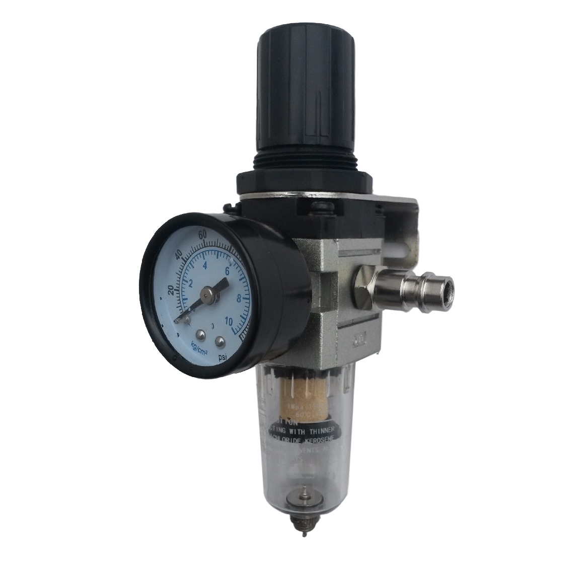 Drėgmės filtras su reguliatorium ir manometru 1/4" profi Drėgmės filtras su reguliatorium ir manometru 1/4" profi