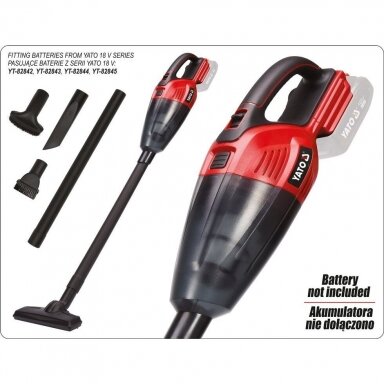 Dulkių siurblys su filtru 18V be akumuliatoriaus