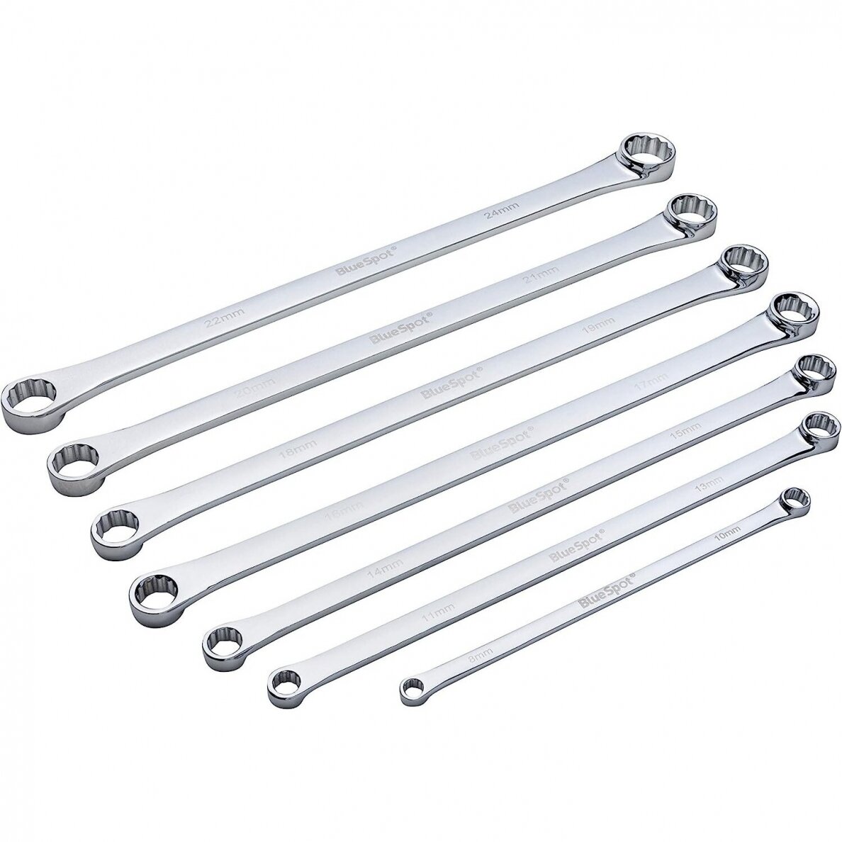 Dvigubo žiedo raktų rinkinys - ilgas tipas - 8 - 24 mm -7 vnt. 2 Dvigubo žiedo raktų rinkinys - ilgas tipas - 8 - 24 mm -7 vnt. 2